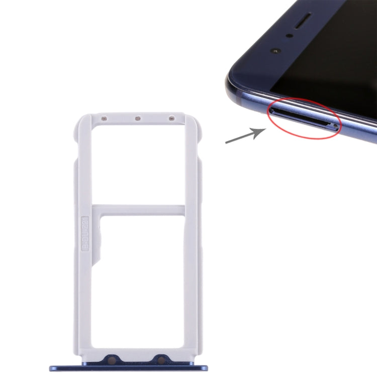 SIM Card Tray and Micro SD Card Tray Replacement for Huawei Honor V9 (Blue)