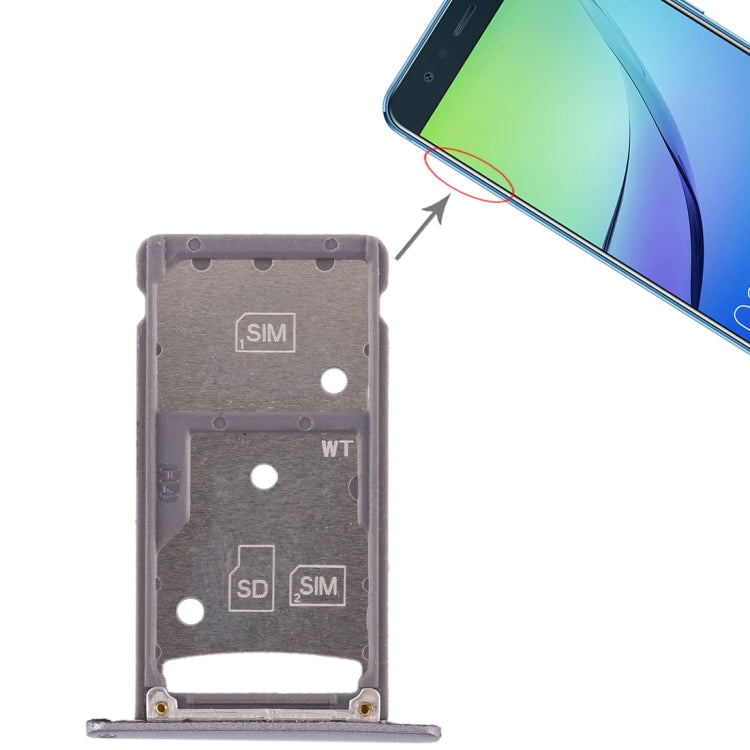 Dual SIM Card and Micro SD Card Tray for Huawei Enjoy 6 / AL00 (Grey)