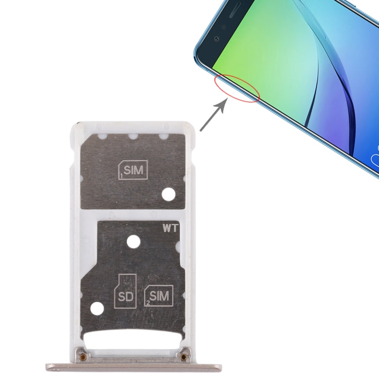 Dual SIM Card Tray / Micro SD Card Tray for Huawei Enjoy 6 / AL00 (Gold)