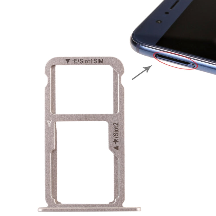 SIM Card Tray and Micro SD Card 2-in-1 Replacement for Huawei Honor 8 - Gold