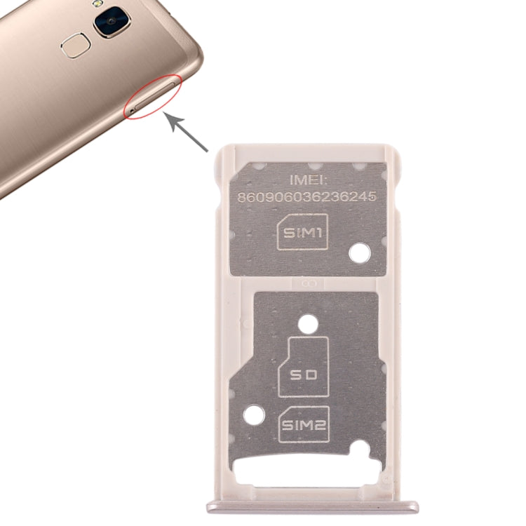 SIM and Micro SD Card Tray for Huawei Honor 5c - Gold