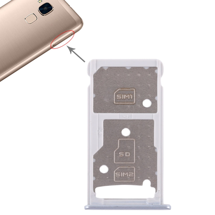 Silver SIM Card and Micro SD Card Tray Set for Huawei Honor 5c