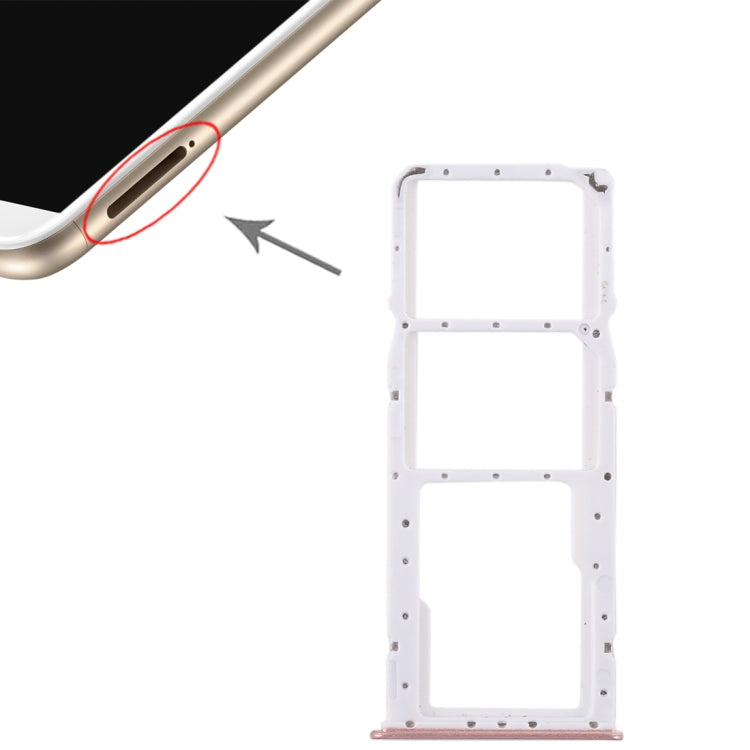 Pink 2 SIM Card Tray + Micro SD Card Tray for Huawei Enjoy 8 Plus with Installation Guide