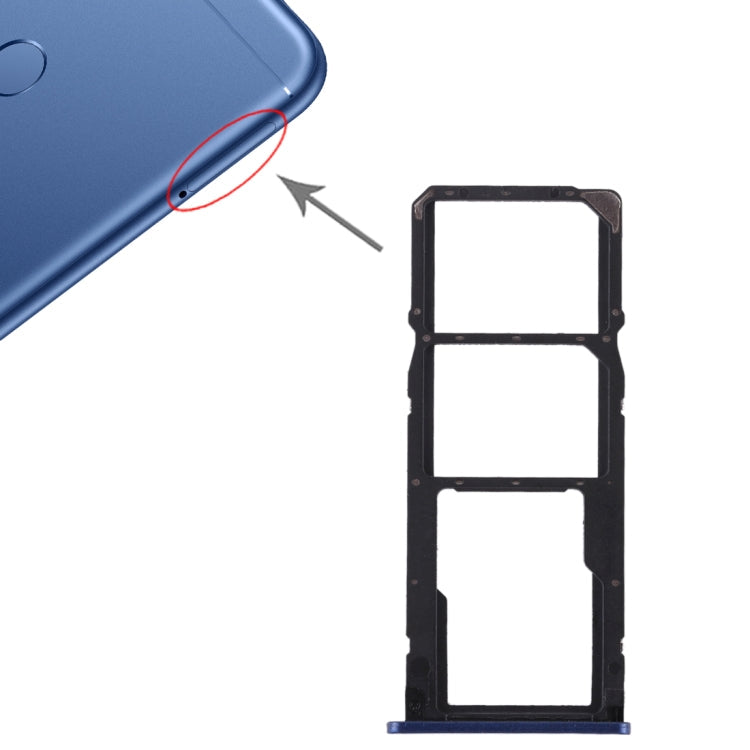 Dual SIM Card Tray + Micro SD Card Tray for Huawei Honor Play 7C (Blue)