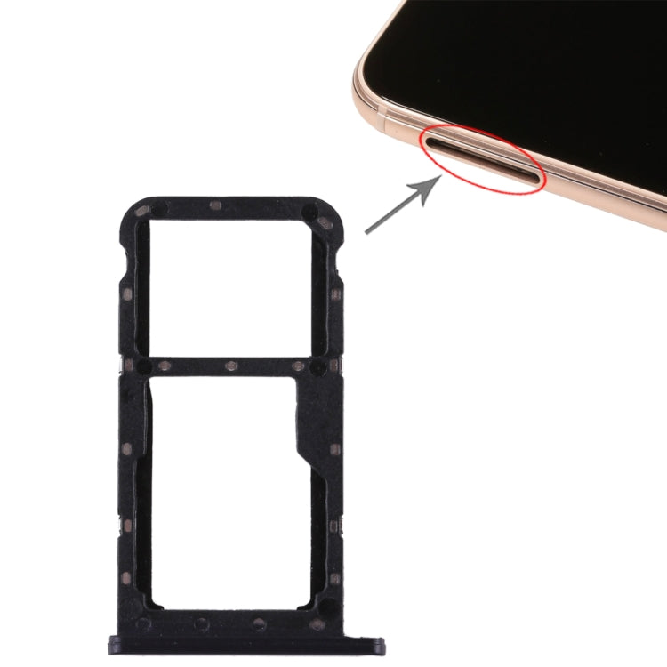 SIM Card Tray and Micro SD Card Tray for Huawei P20 Lite/Nova 3e (Black)