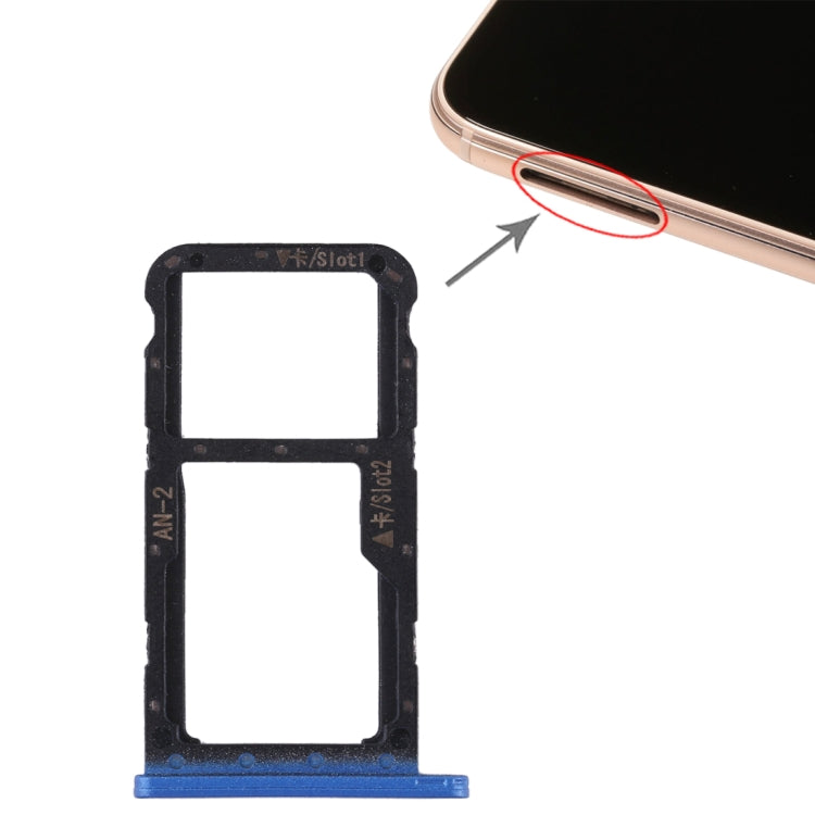 SIM Card Tray and Micro SD Card Holder for Huawei P20 Lite and Nova 3e (Blue)