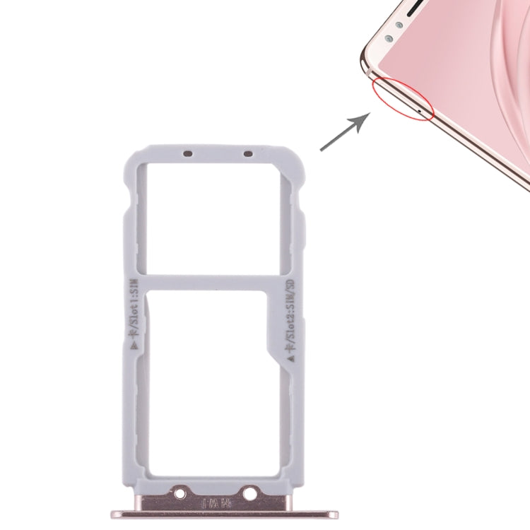 Gold Dual SIM Card and Micro SD Card Tray for Huawei Nova 2s