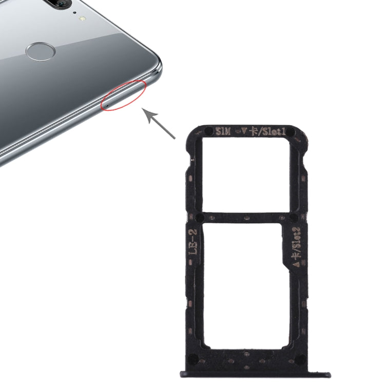 SIM Card Tray + Micro SD Card Tray for Huawei Honor 9 Lite (Black)