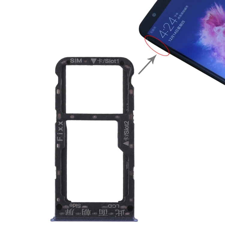 SIM Card Tray + Micro SD Card Tray Replacement for Huawei P smart (Enjoy 7S) - Blue