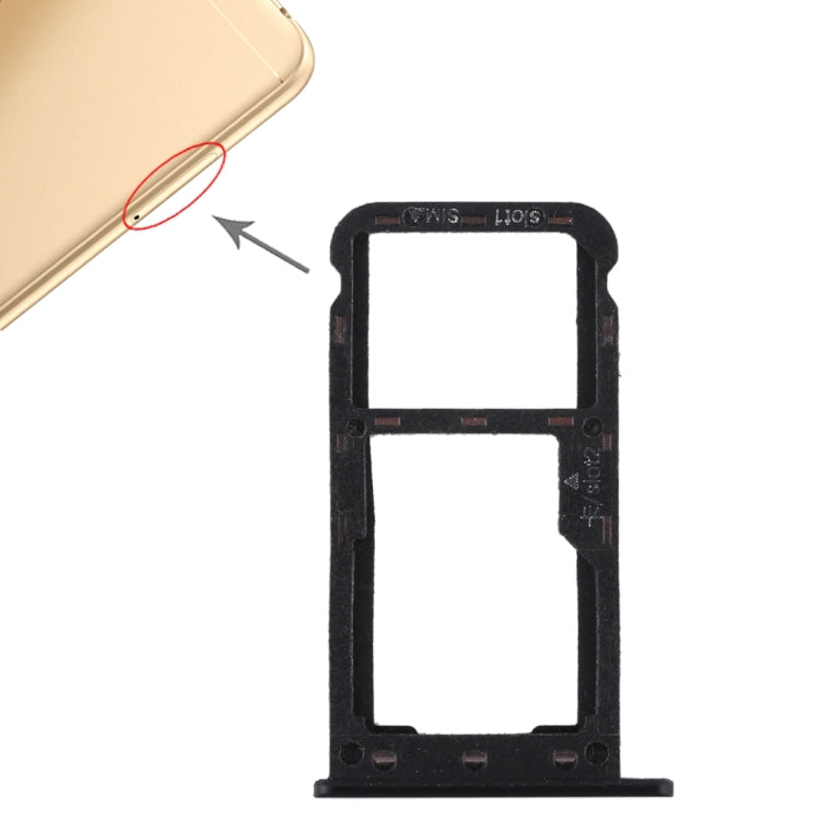 Replacement SIM Card and Micro SD Card Tray for Huawei Enjoy 7 (Black)