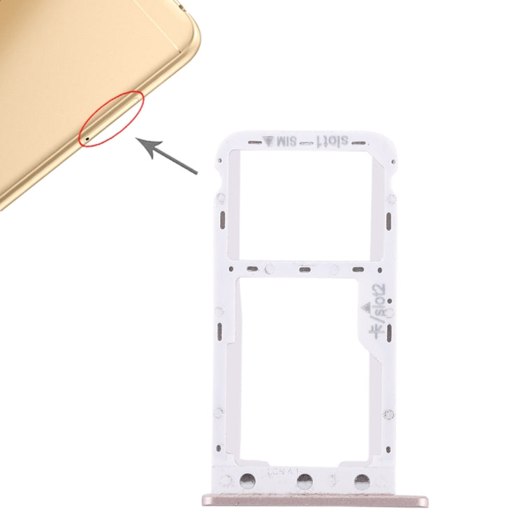 Gold SIM Card Tray + Micro SD Card Tray for Huawei Enjoy 7 - Replacement Kit