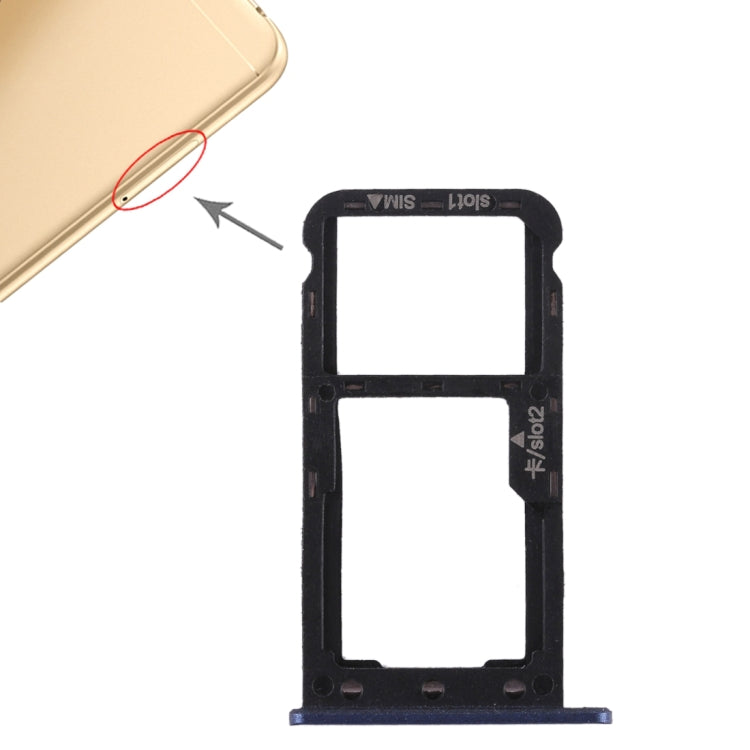 SIM Card Tray and Micro SD Card Replacement for Huawei Enjoy 7 (Blue)