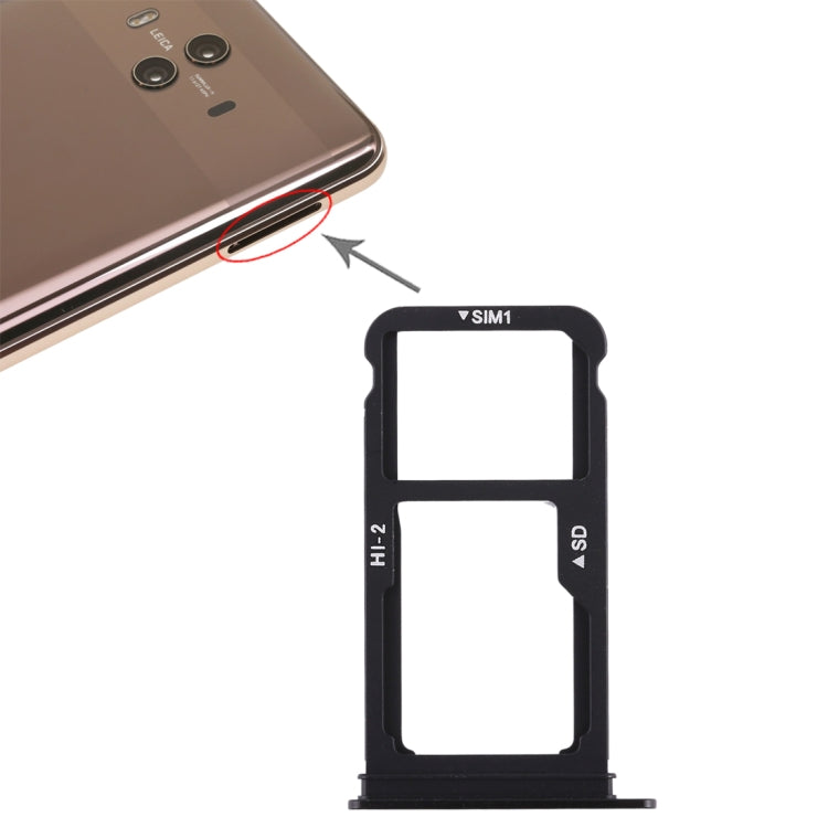 SIM Card Tray and Micro SD Card Tray Replacement for Huawei Mate 10 (Black)