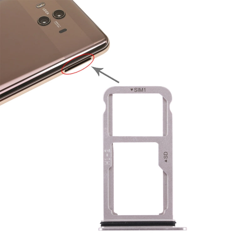 SIM Card Tray and Micro SD Card Tray Combo for Huawei Mate 10 in Silver