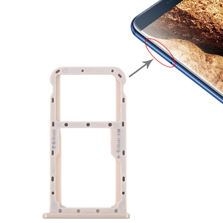 SIM Card Tray + SIM Card Tray / Micro SD Card for Huawei Maimang 6 (Gold) with Installation Recommendation