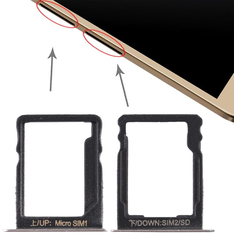 SIM Card Tray and SIM Card/Micro SD Card Tray Replacement for Huawei Enjoy 5s (Gold)