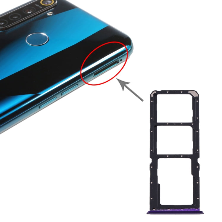 Purple SIM Card Tray + Micro SD Card Tray for OPPO Realme 5 Pro / Q