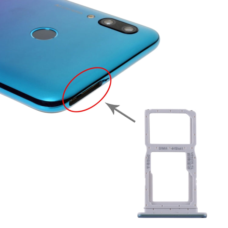 SIM Card Tray and Micro SD Card Tray Replacement for Huawei P smart Pro 2019 (Blue)