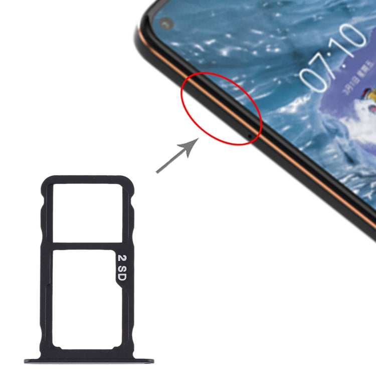 Nokia X71 SIM Card Tray and Micro SD Card Tray (Black)