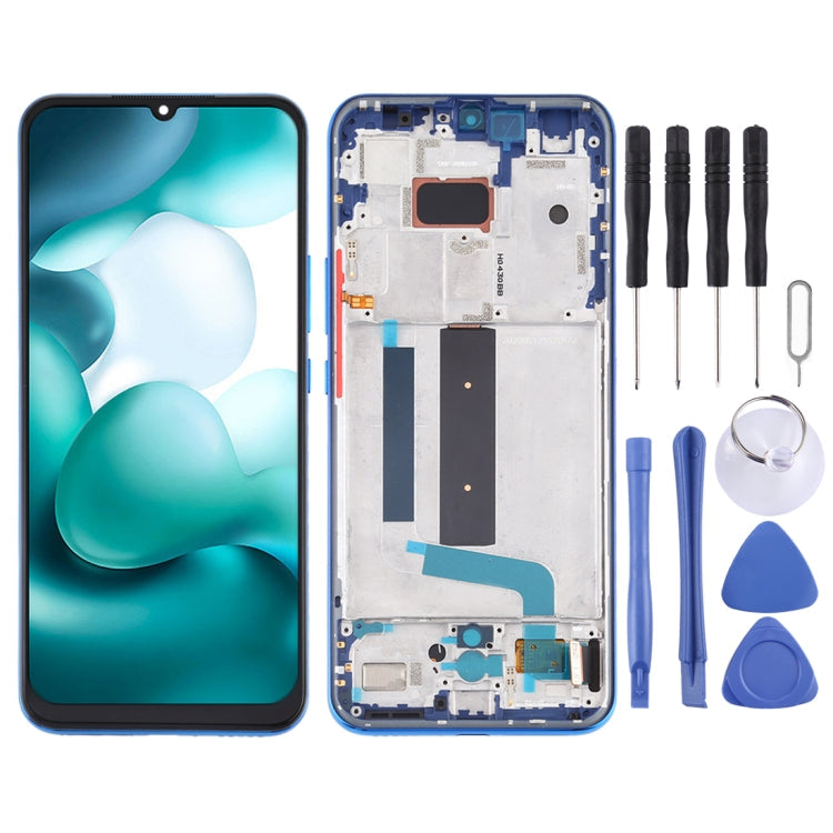 AMOLED LCD Screen and Digitizer Assembly with Frame for Xiaomi Mi 10 Lite 5G (Blue)