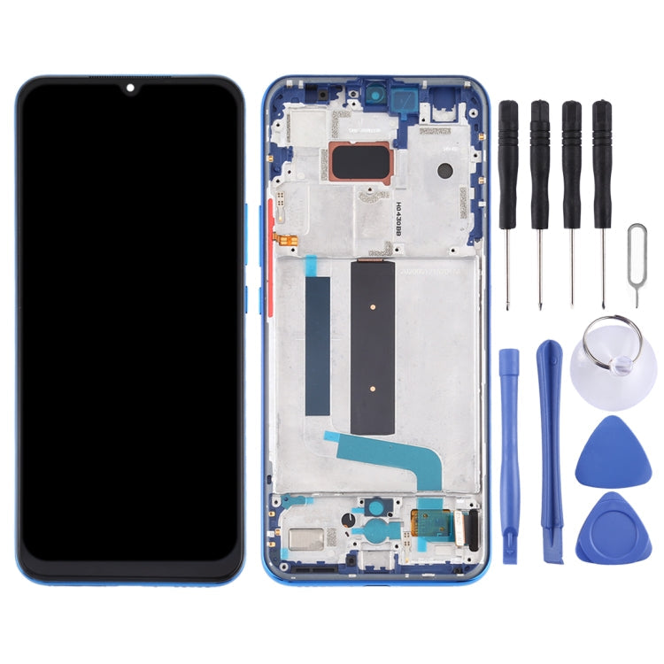 AMOLED LCD Screen and Digitizer Assembly with Frame for Xiaomi Mi 10 Lite 5G (Blue)