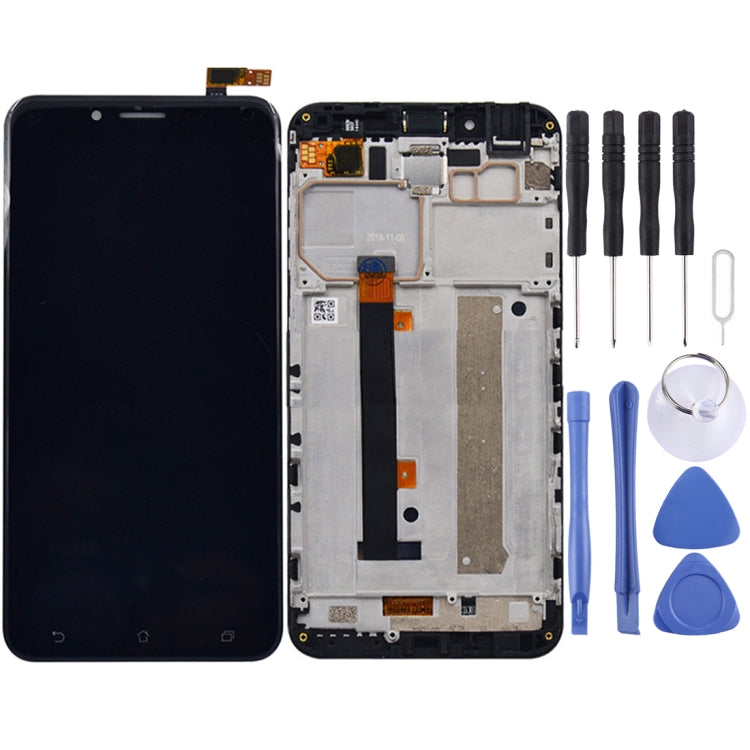 Black LCD Screen and Digitizer Assembly with Frame for Asus Zenfone 3 Max ZC553KL/X00D