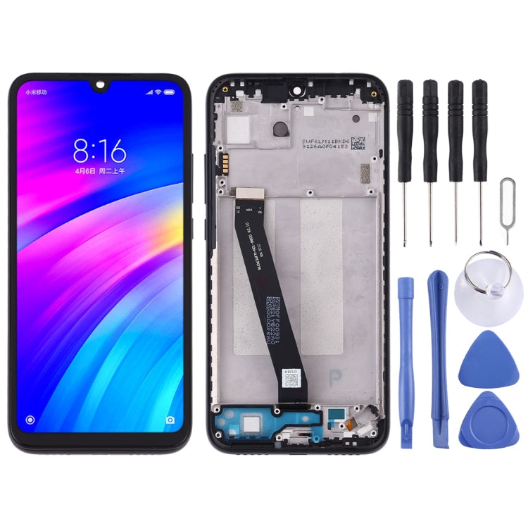 LCD Screen and Digitizer Full Assembly with Frame for Xiaomi Redmi 7 (Black) - Revitalize Your Device