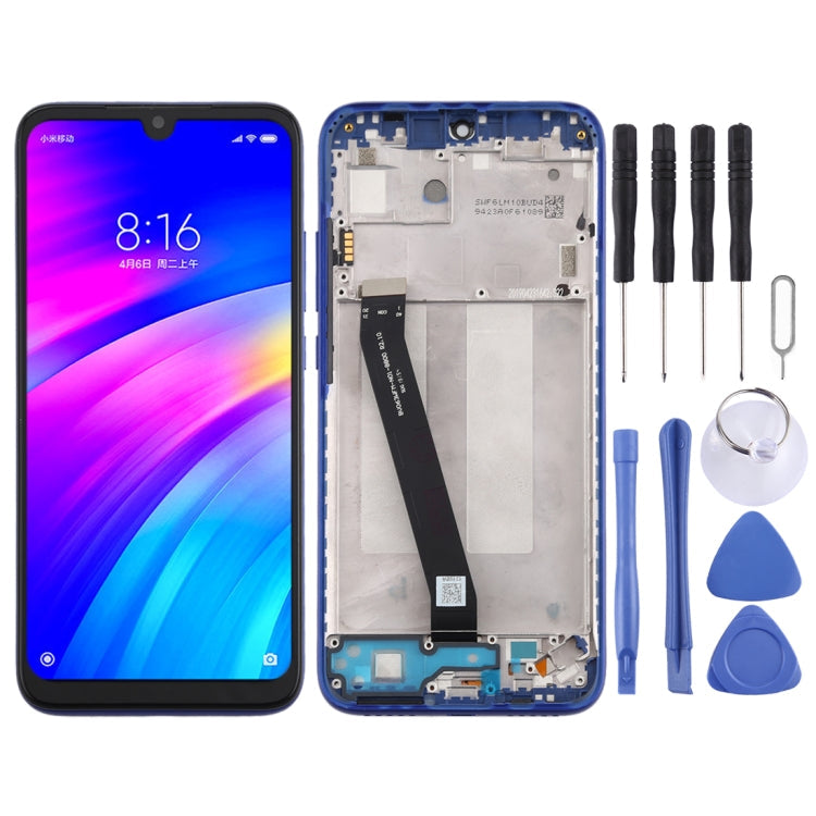 Replacement Full Assembly LCD Screen and Digitizer with Frame for Xiaomi Redmi 7 (Blue)