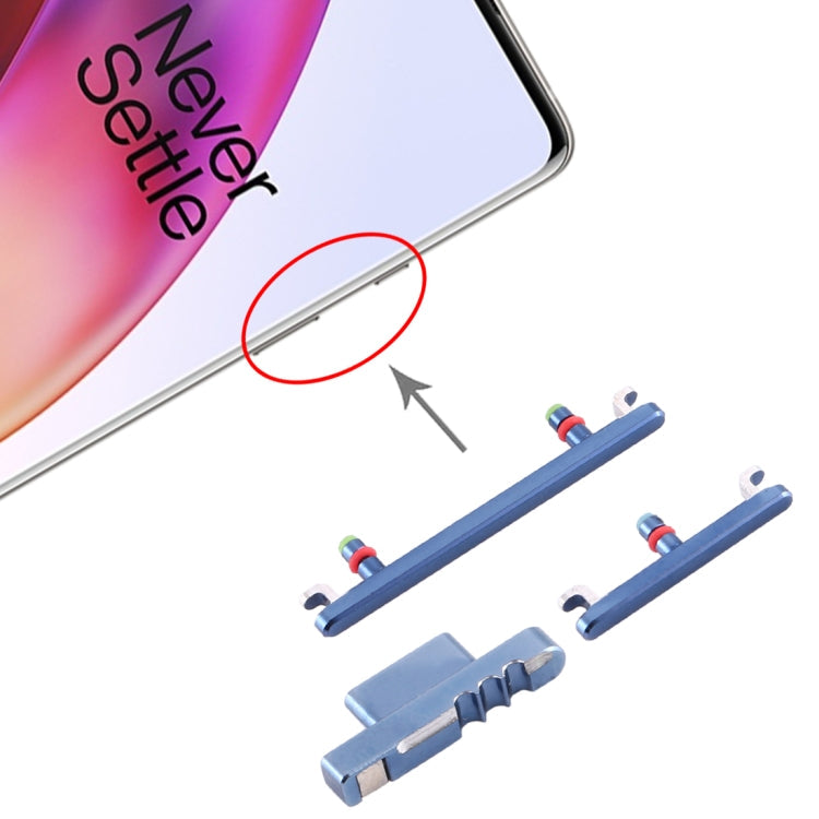 Blue Power and Volume Control Buttons Replacement for OnePlus 8