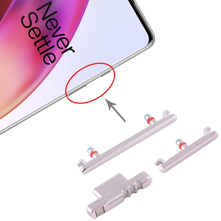OnePlus 8 Silver Power and Volume Control Button Kit