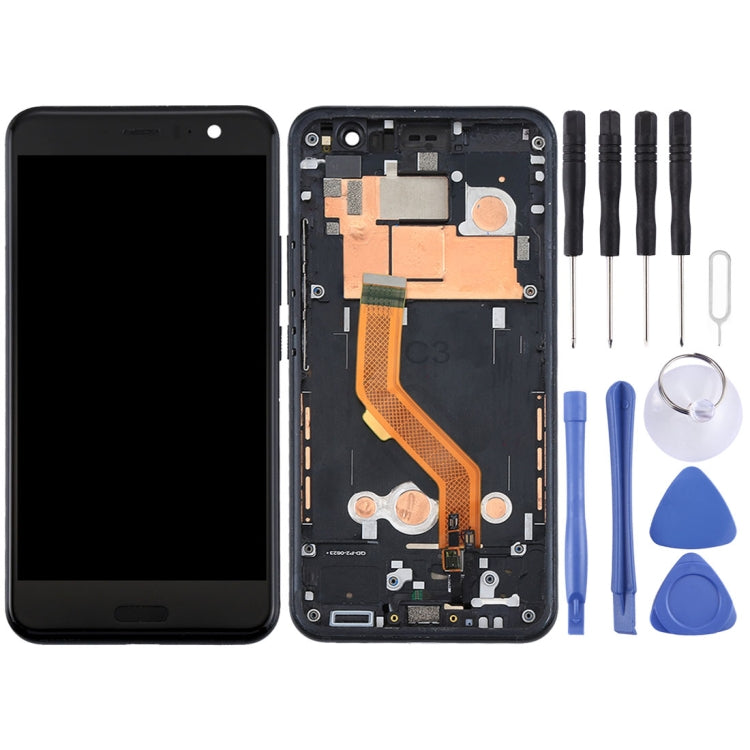 HTC U11 LCD Screen and Digitizer Full Assembly with Frame - Black