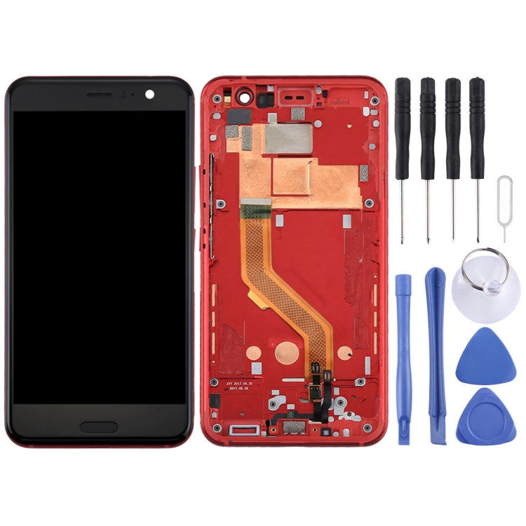 Red LCD Screen and Digitizer Full Assembly with Frame for HTC U11