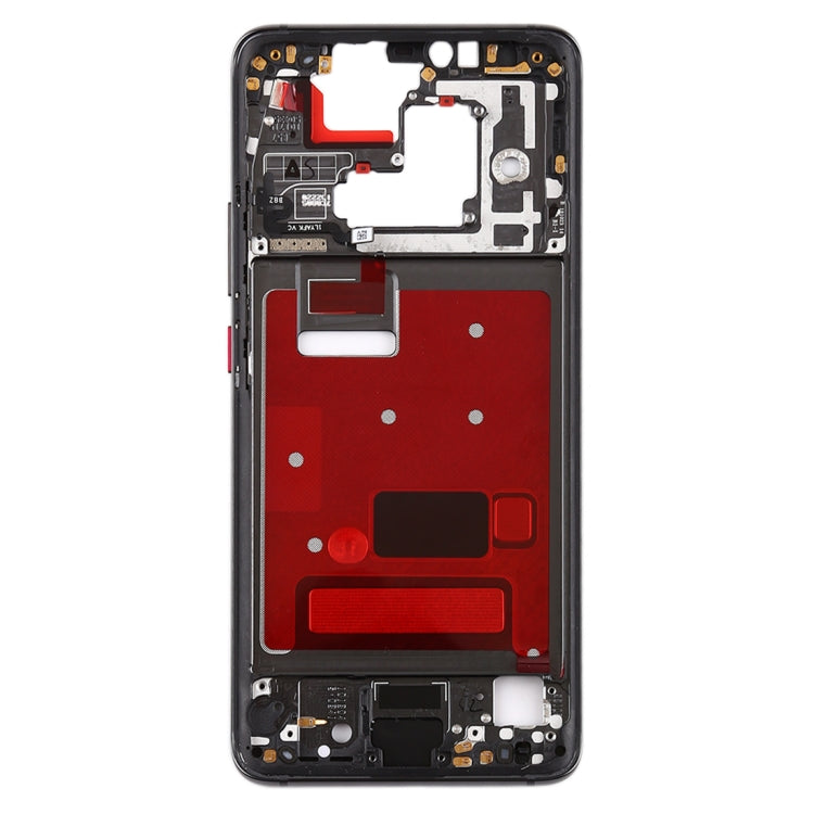 Replacement Front Housing LCD Frame Bezel Plate with Side Keys for Huawei Mate 20 Pro in Black