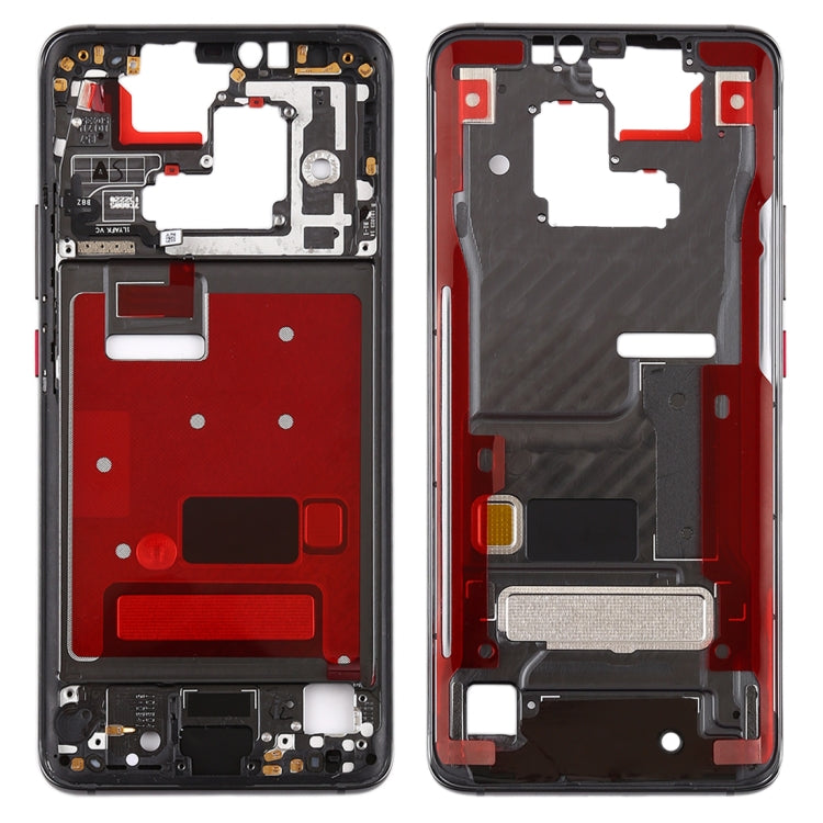 Replacement Front Housing LCD Frame Bezel Plate with Side Keys for Huawei Mate 20 Pro in Black