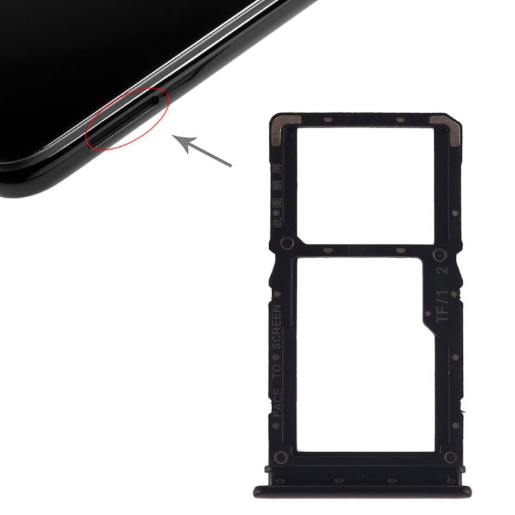 SIM Card Tray + Micro SD Card Tray for Xiaomi Redmi Note 7 / Redmi Note 7 Pro (Black)