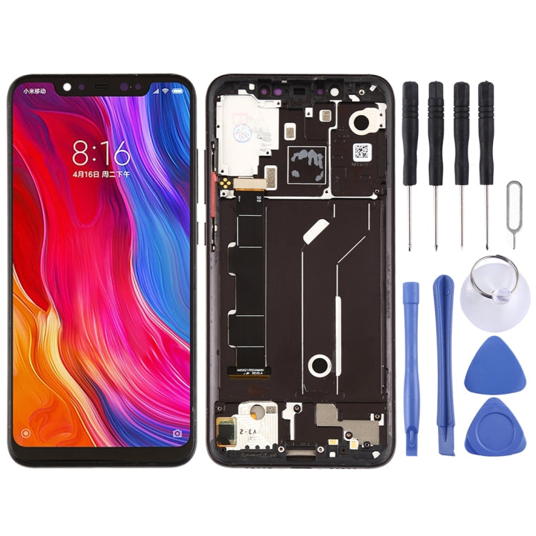 Xiaomi Mi 8 Black LCD Screen and Digitizer Assembly with Frame and Side Keys