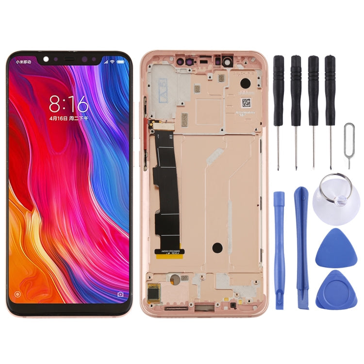 Xiaomi Mi 8 LCD Screen and Digitizer Assembly with Frame & Side Keys (Rose Gold)