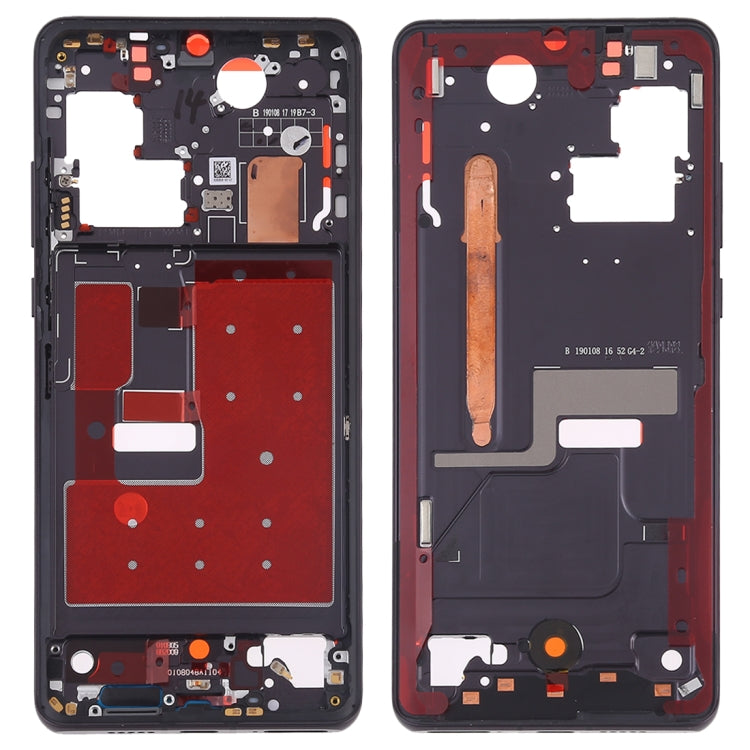Front Housing LCD Frame Bezel Plate with Side Keys for Huawei P30 Pro in Black