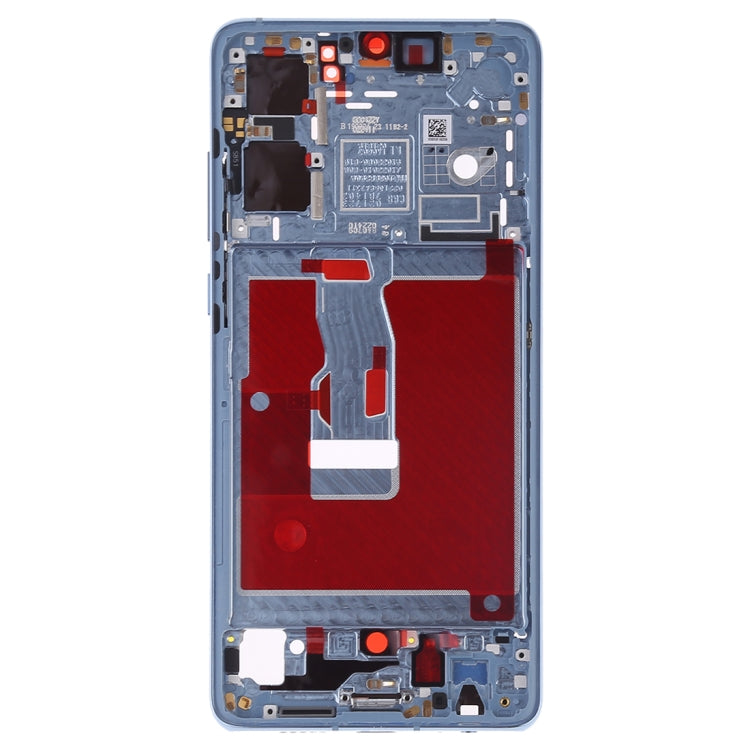 Front Housing LCD Frame Bezel Plate with Side Keys for Huawei P30 in Baby Blue Color