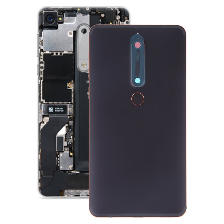 Black Battery Back Cover with Camera Lens, Side Keys, and Fingerprint Sensor for Nokia 6.1 / 6 (2018) / 6 (2nd Gen)