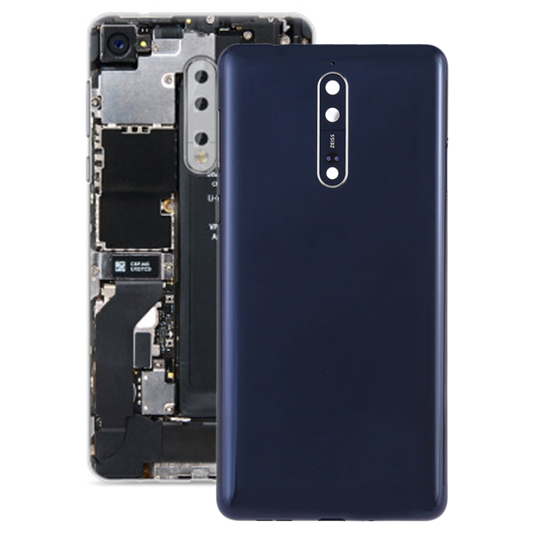 Blue Battery Back Cover with Camera Lens & Side Keys for Nokia 8