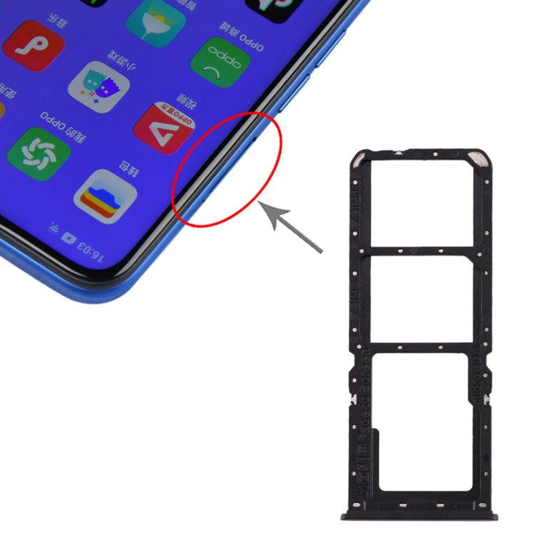 SIM Card Tray, SIM Card Tray, and Micro SD Card Tray Set for OPPO A11x/A11/A9(2020)/A5(2020) - Black