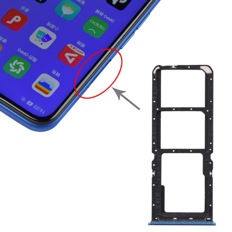 OPPO A11x/A11/A9(2020)/A5(2020) SIM + Micro SD Card Tray Set (Blue)