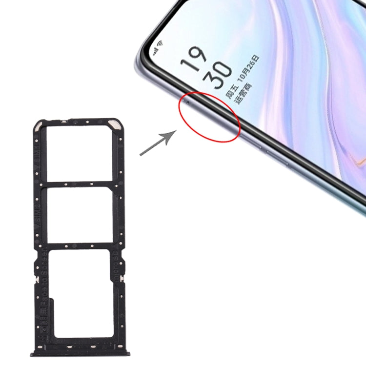 SIM Card Tray + Micro SD Card Tray and SIM Card Tray for OPPO A11 (Black)