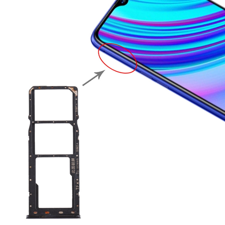 Triple Tray Set for Realme X Lite in Black