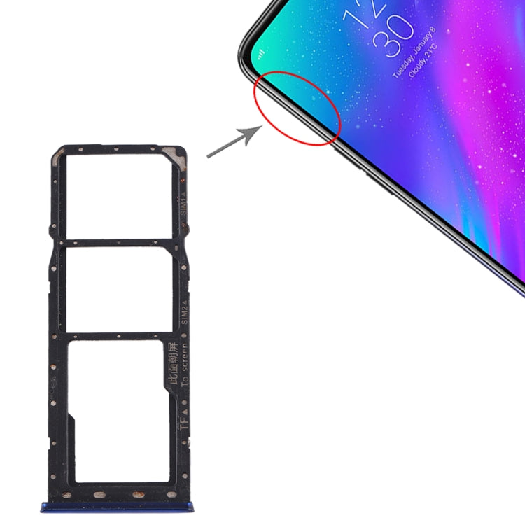 SIM Card Tray + Micro SD Card Tray Combo for OPPO Realme 3 - Blue
