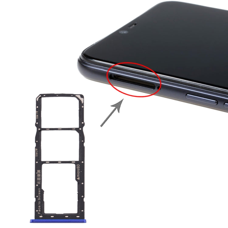 SIM Card Tray + Micro SD Card Tray Replacement for Realme 2 (Blue)