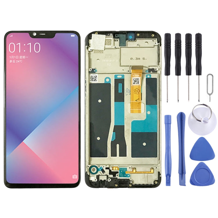 Full Assembly LCD Screen and Digitizer with Frame for OPPO A5 / A3s (High Version) - Black