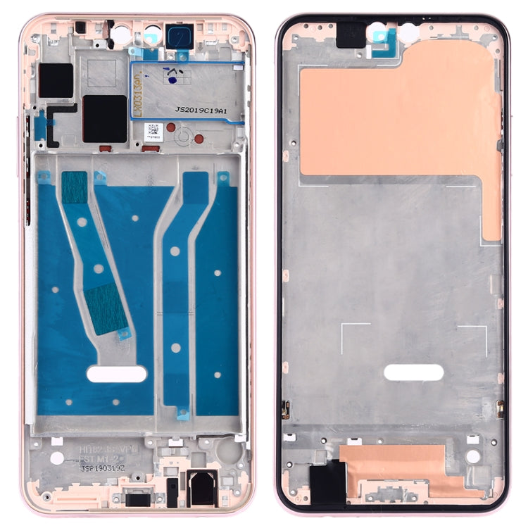 Front Housing LCD Frame Bezel Plate with Side Keys for Huawei Y9 (2019) - Pink