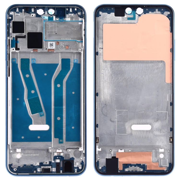 Front Housing LCD Frame Bezel Plate with Side Keys for Huawei Y9 (2019) (Blue)